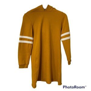 Forever 21 big girl sporty hoodie sweatshirt dress sz 9-10y orange white strips